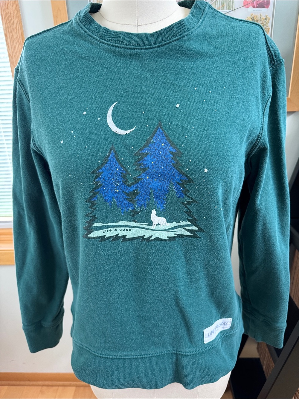 Life Is Good | Simply True Fleece Crew | Moonlit Forest  in size S